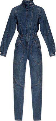 Kimea High-Neck Denim Jumpsuit