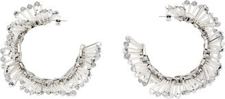 Silver Crystal Hoop Earrings