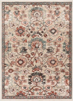 Oaklynn Oriental Vintage Ivory & Soft Blush Multicolor Area Rug ()