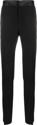 Satin-Trim Tailored Wool Trousers