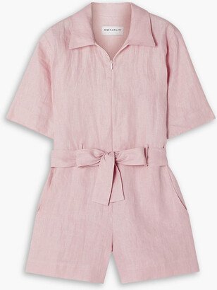 Influencer belted linen playsuit