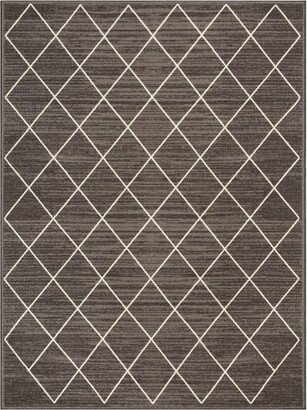 Clover Diamond Lattice Grey Area Rug