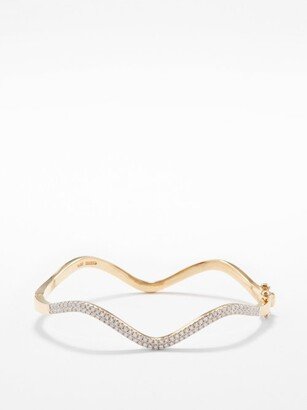 Wave Diamond & 14kt Gold Bracelet