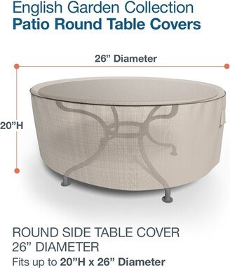 Budge Waterproof Outdoor Round Patio Table Cover, English Garden, Tan Tweed, Multiple Sizes