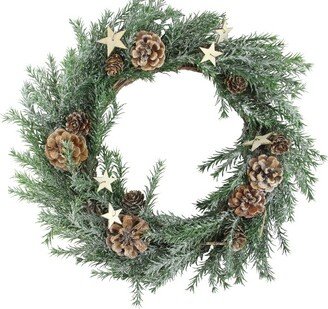 Northlight Classic Pine with Pine Cones and Stars Artificial Christmas Wreath, 13-Inch, Unlit