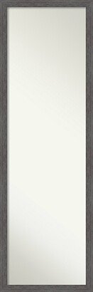 Non-Beveled Full Length On The Door Mirror - Pinstripe Plank Frame - Pinstripe Plank Grey Thin - Outer Size: 16 x 50 in