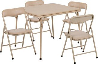 Emma+oliver Kids 5 Piece Folding Table And Chair Set - Kids Activity Table Set