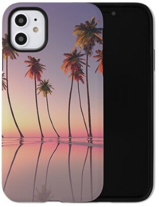 Custom Iphone Cases: Palm Tree Sunset Iphone Case, Silicone Liner Case, Matte, Iphone 11, Multicolor