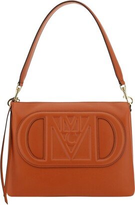 Travia Logo Embossed Medium Top Handle Bag