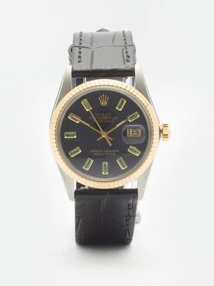 Vintage Rolex Datejust 33mm Emerald & Steel Watch