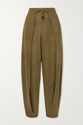 Linen Tapered Pants - Green