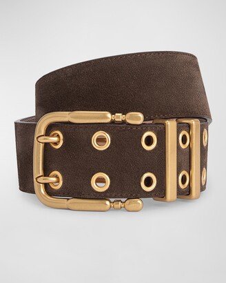 Duo Bear Suede Leather Belt