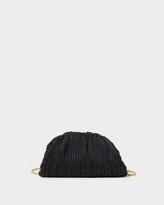 Bailey Black Pleated Dome Clutch