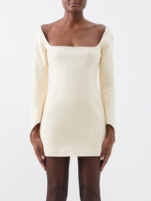 Tate Square-neck Twill Mini Dress