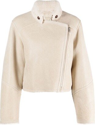 MARANT ÉTOILE Shearling-Trim Zip-Fastening Jacket