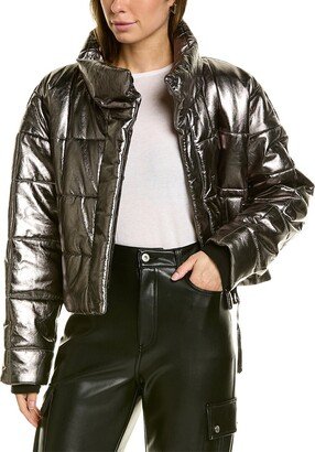 Petra Leather Puffer Coat