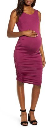 Sleeveless Body-Con Maternity Dress-AA