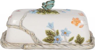 Butterfly Fields Covered Butter Dish