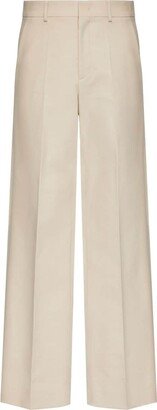 Wide-Leg Gabardine Trousers-AD