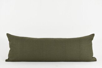 Juliet Olive Long Lumbar - Woven Cotton Pillow Cover