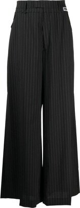 Pinstripe Wide-Leg Trousers