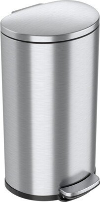 Step Pedal Kitchen Trash Can with AbsorbX Odor Filter and Removable Inner Bucket 8 Gallon Semi-Round Stainless Steel