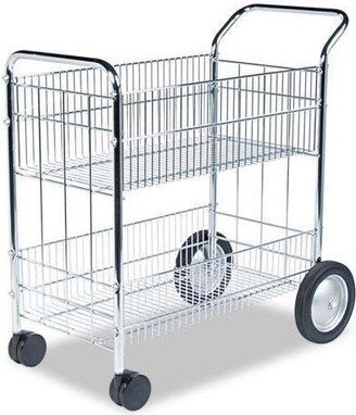 Mfg Co. 40912 Wire 21.5 in. x 37.5 in. x 39.25 in. Mail Cart - Chrome