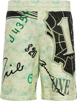 Graphic Printed Knee-Length Shorts-AA