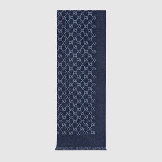 GG jacquard wool scarf-AA