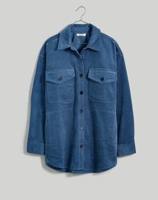 Plus Corduroy Twill Oversized Shirt-Jacket