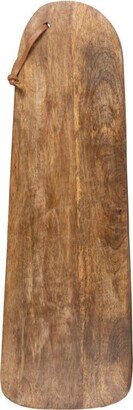 Natural Wood & Leather Large Cutting Board