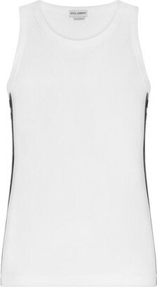 Two-way stretch cotton singlet with patch