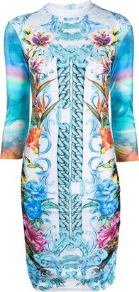 Hawaii-print mini dress