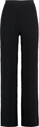 Zig-Zag Mid-Rise Straight-Leg Trousers