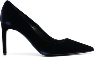 T Screw velvet pumps