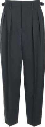 Straight-Leg Pleated Detail Trousers