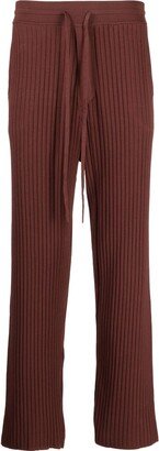 Ribbed Straight-Leg Trousers