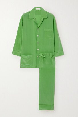 Fifi Silk-satin Pajama Set - Green