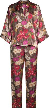 Agathe 2-Piece Floral Silk Pajama Set