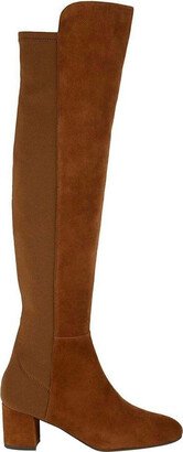 Women's Coffee Brown Suede Heel Knee High Boots