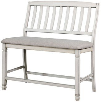 Sonora Antique White Pub Bench