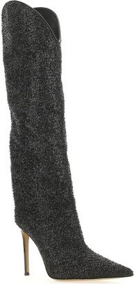 Pointed-Toe High-Knee Boots