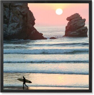 Photo Tiles: Surfs Up Duo Photo Tile, Black, Framed, 8X8, Multicolor