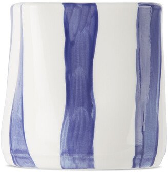 Rhea Kalo Blue & White Stripes Large Candle