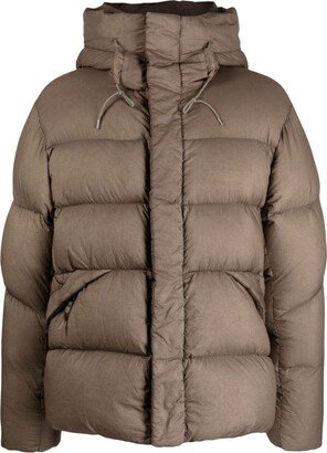 High-Neck Hooded Puffer Jacket-AA