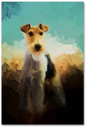 Jai Johnson 'Fox Terrier On Alert' Canvas Art - 19 x 12 x 2