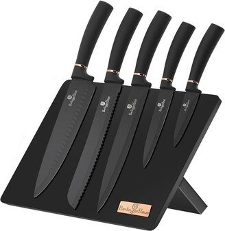 Berlinger Haus Berlinger Haus 6-Piece Knife Set w/ Magnetic Hanger Black Rose Gold Collection