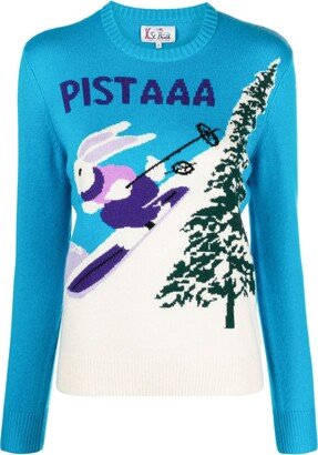 Pistaaa jacquard crew-neck jumper