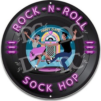 50's Themed Sign, Record Happy Days Sock Hop Rockabilly Dance Custom Decor