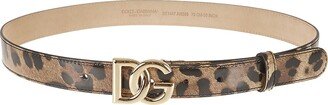 Logo Animal Print Belt